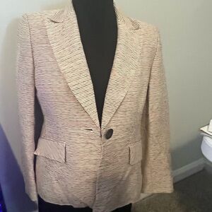 Kasper Beige Striped Blazer